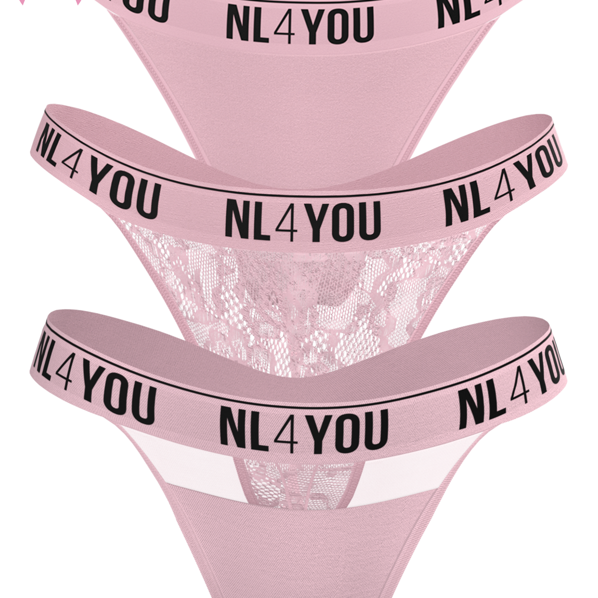 NL4YOU - Промо Бъндъл: 3 броя Дамски Прашки - Дантелени и Памучни